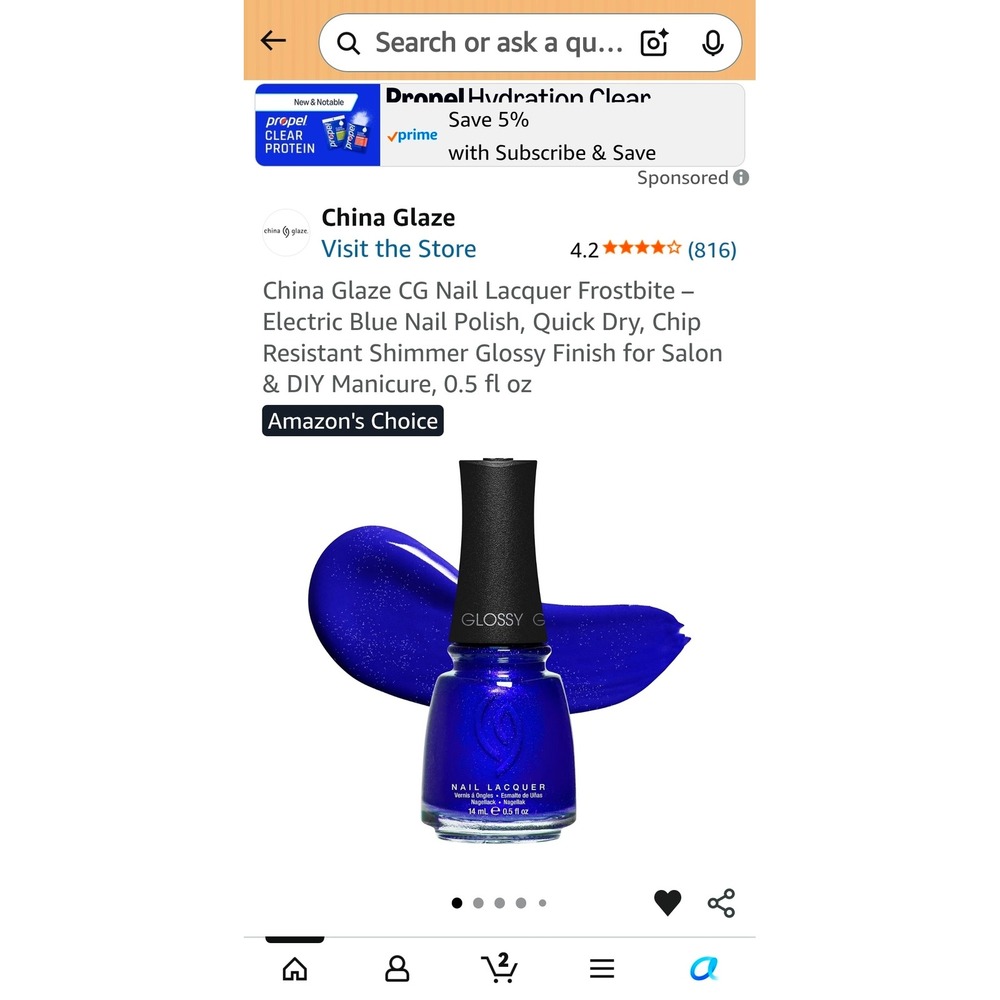 3 pack China Glaze Frostbite Electric Blue Shimmer Nail Lacquer Polish 0.5oz NEW